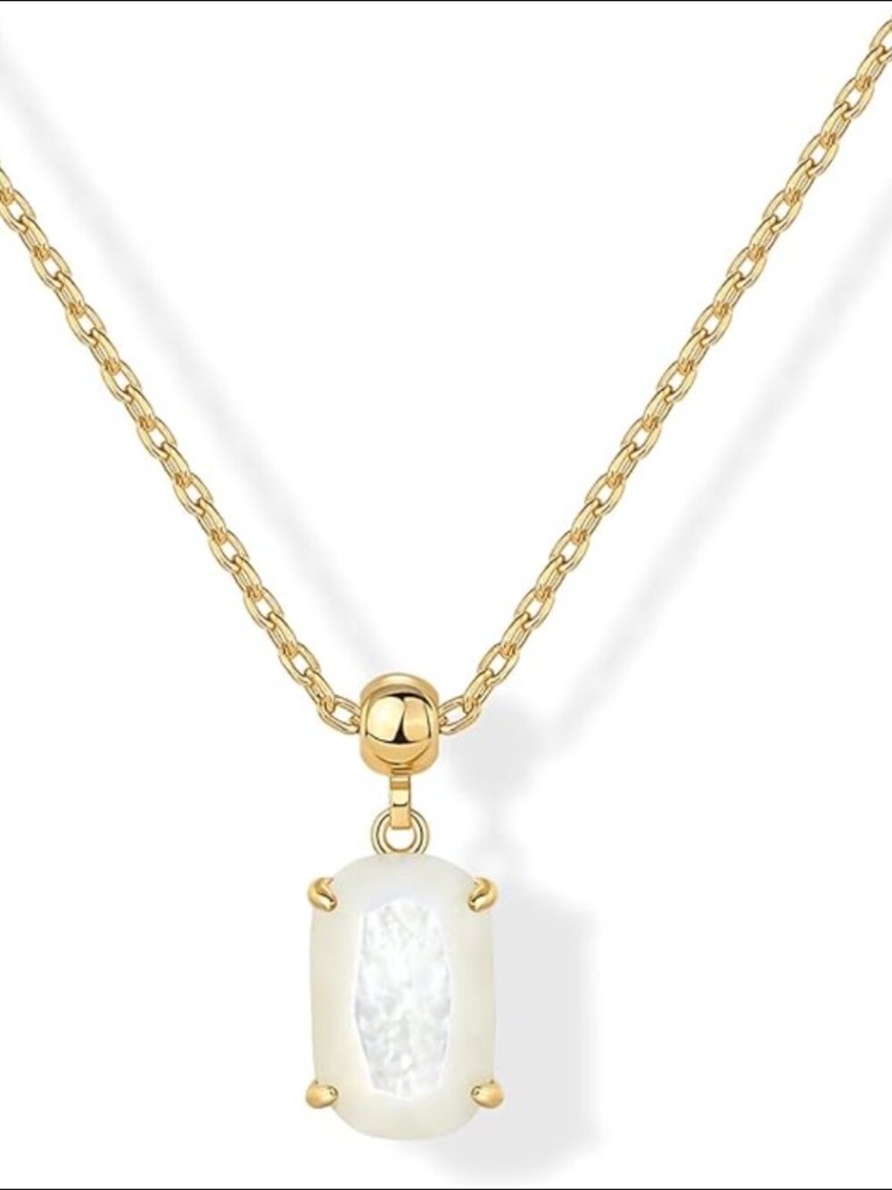 14k Gold Plated Adjustable Chain Dainty Pendant Gemstone Necklace